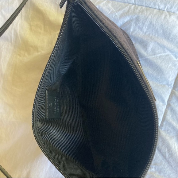 GUCCI Black Pouchette Monogram Mini Shoulder baguette handbag Y2K bag purse - Picture 10 of 16